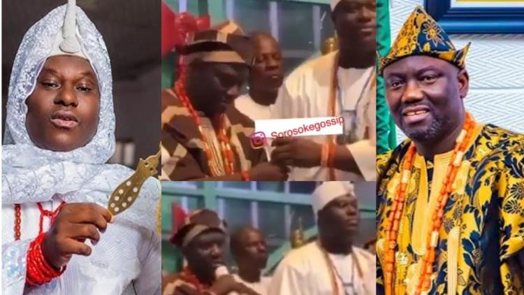Viral_moment_Ooni_of_Ife_hands_the_mic_to_Alaafin_with_his_left_hand_at_a_recent_event__the_Oyo_king_quickly_claps_back_at_him