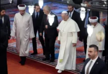 Pope removes his shoes as he visits mosque in Turkey (Photos)