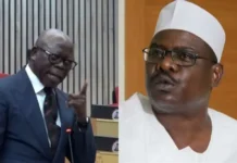 YOU CAN’T SHUT ME DOWN’: OSHIOMHOLE, SENATOR NDUME CLASH DURING SCREENING OF RENO OMOKRI (VIDEO)