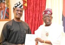 TINUBU SWEARS IN TAIWO OYEDELE AS MINISTER OF STATE FOR FINANCE