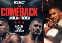 ANTHONY JOSHUA RETURNS TO THE RING TO FACE KRISTIAN PRENGA MONTHS AFTER CAR CRASH