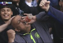 VIDEO: MAN CITY FAN MOCKS ARSENAL AGAIN WITH “TEARS” BOTTLE CELEBRATION