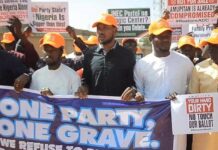 KATSINA UPRISING: ADC MEMBERS PROTEST INEC INTERFERENCE, DEMAND RETURN OF DAVID MARK-LED EXECUTIVES