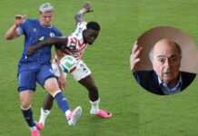 BLATTER SLAMS FIFA OVER BALOGUN RED CARD