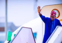 TINUBU, REMI LEAVE ABUJA FOR KADUNA APC 2027 PRESIDENTIAL CAMPAIGN FLAG OFF.
